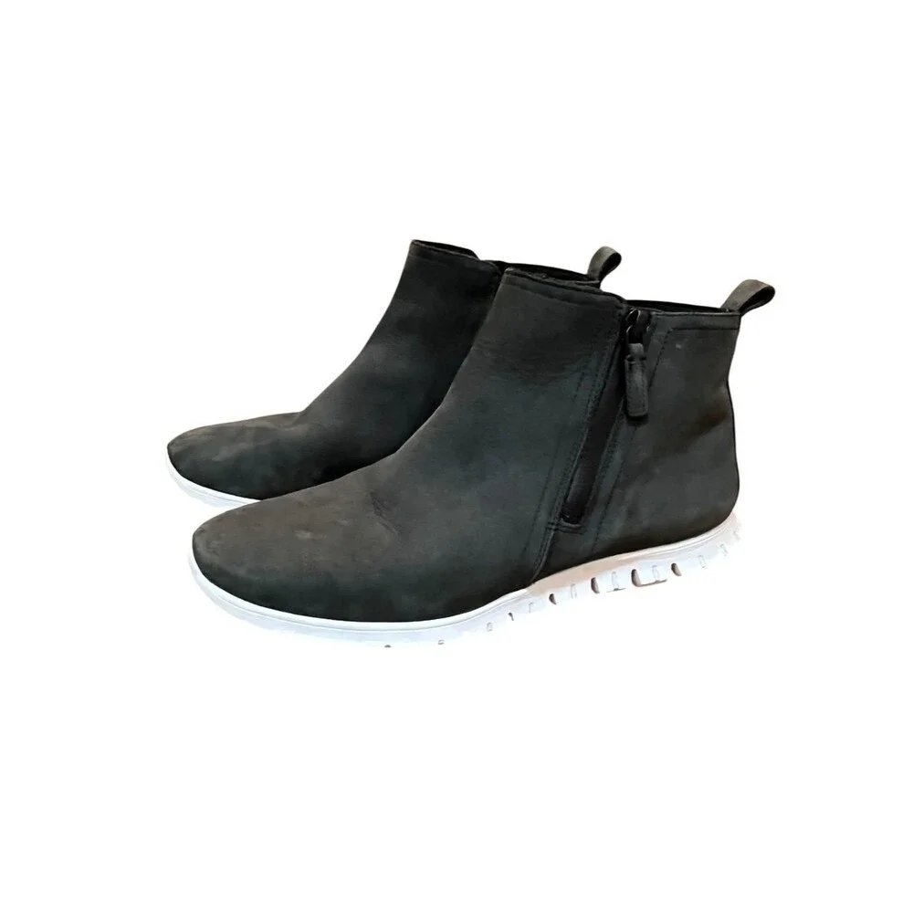 Cole Haan Black Chelsea Boots Suede Waterproof Zerogrand Ankle Booties 9B